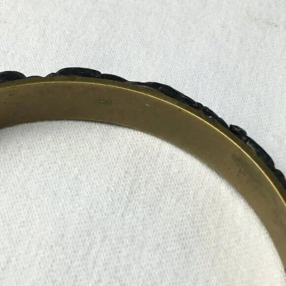 Lot of Bracelets Three Metal Bangle Stack Multicolor Antiqued Brass Silver Tone
